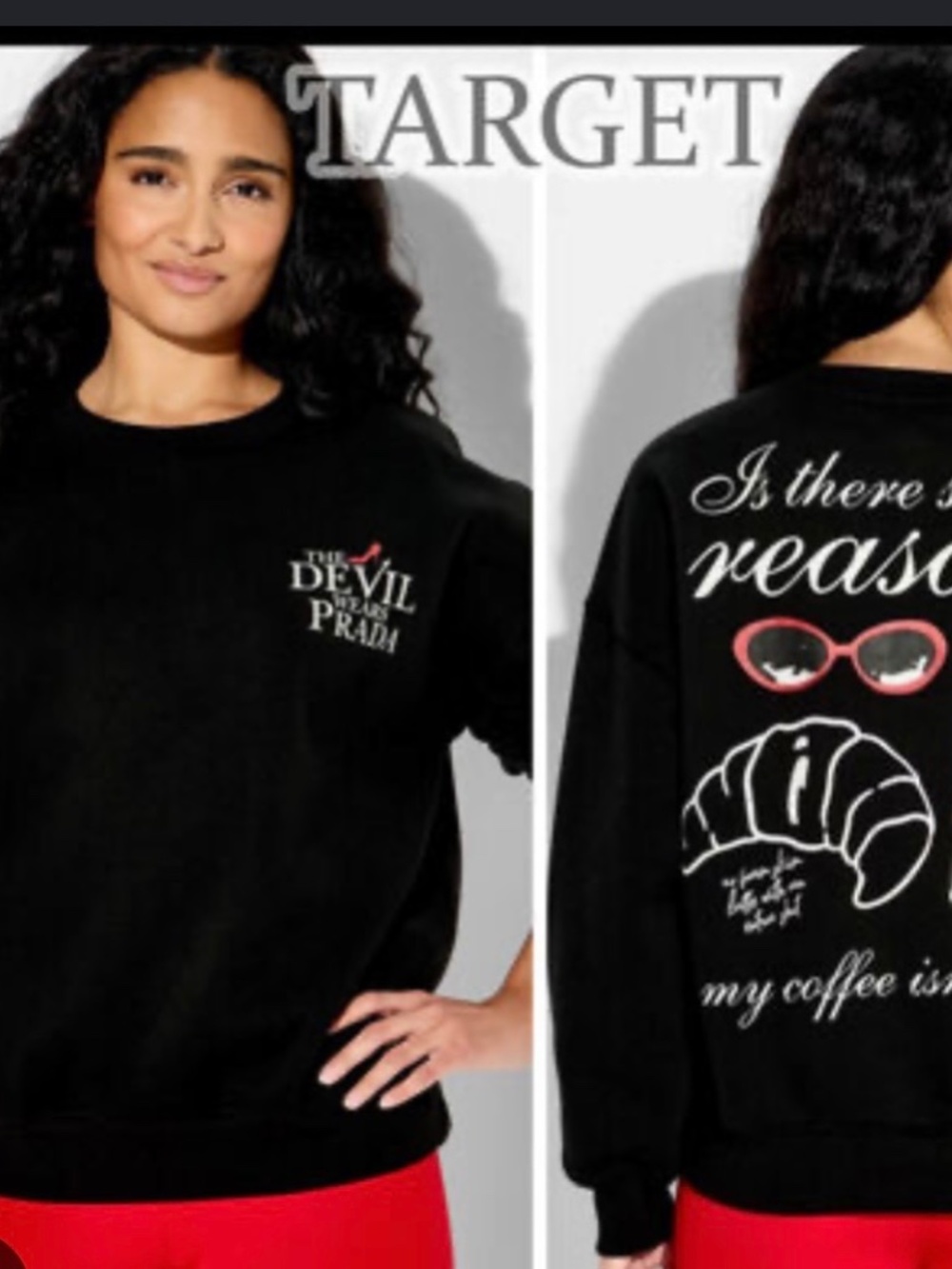 The Devil Wears Prada Graphic Crewneck Sweatshirt Mirandas coffee cup Size S NWT - Picture 2 of 6
